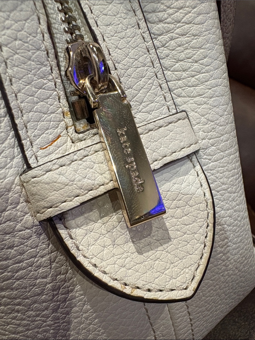 kate spade Pebbled Leather Satchel in Pale Pink/light sand Trim, gold hardware - Picture 5 of 12